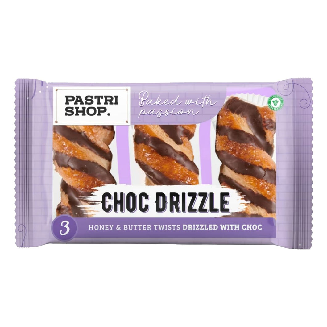 Pastri Shop 3 Honey & Butter Twists - Choc Drizzle 123.75g