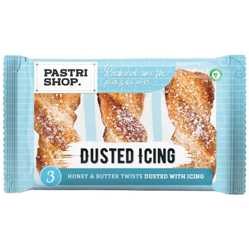 Pastri Shop 3 Honey & Butter Twists - Dusted Icing 112.5g