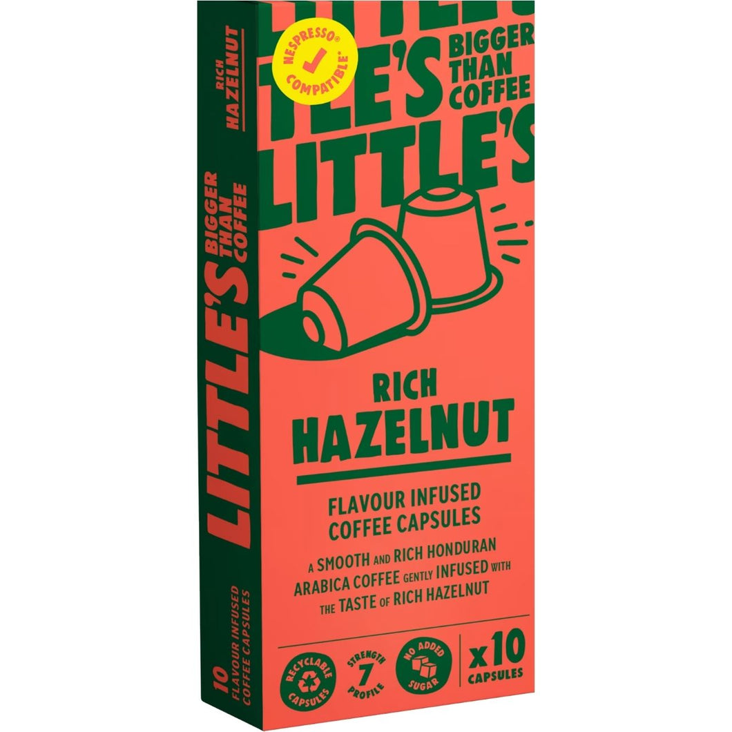Little's Rich Hazelnut Flavour Nespresso Compatible Coffee Capsules (10x5.2g)