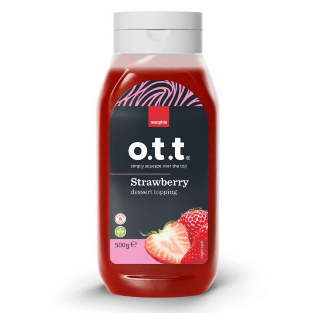 Macphie o.t.t Strawberry Dessert Topping Sauce 500g