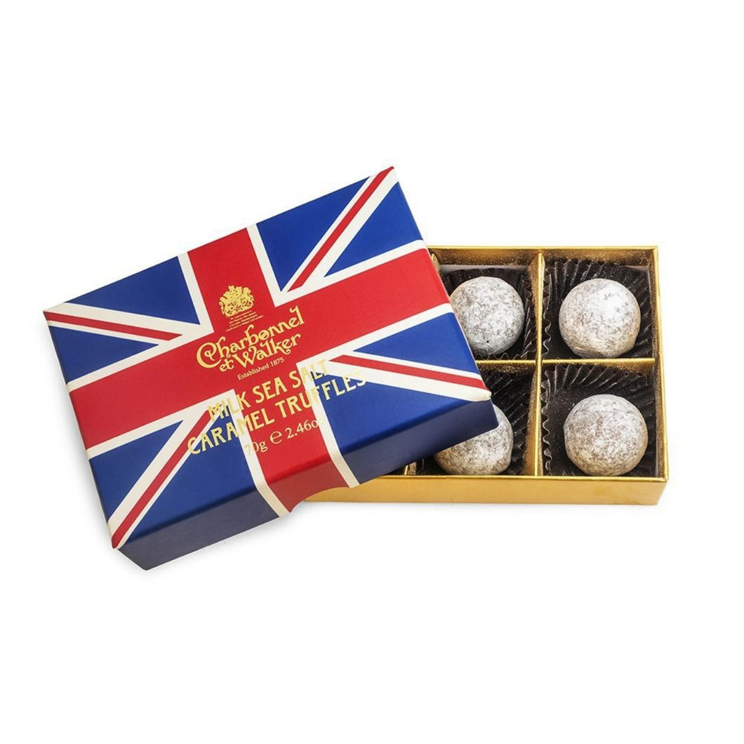 Charbonnel et Walker Union Jack Milk Sea Salt Caramel Truffles – 6 pieces