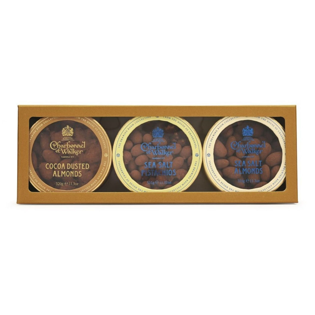 Charbonnel et Walker Trio of Nuts Gold Gift Set