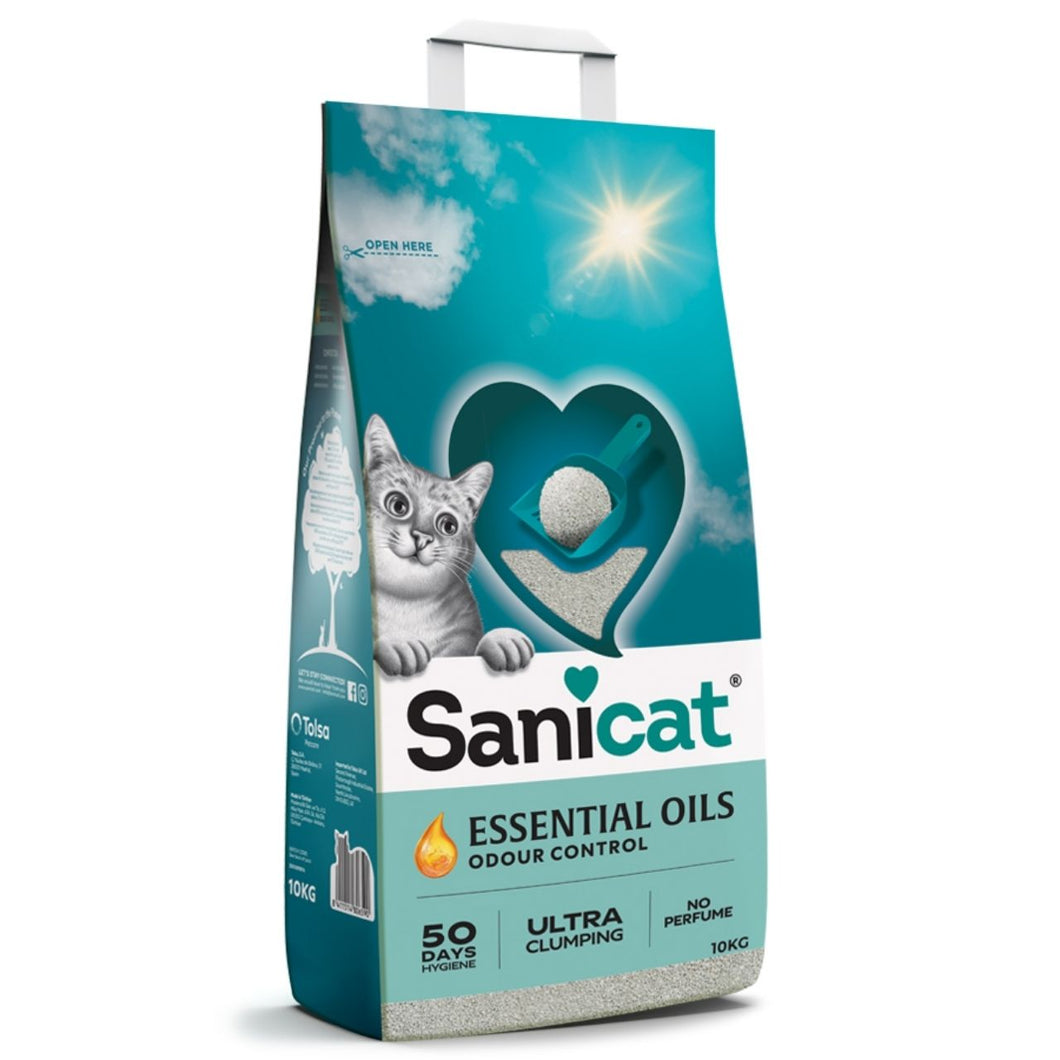 Sanicat Essential Oils Unscented Ultra Clumping Cat Litter 10kg