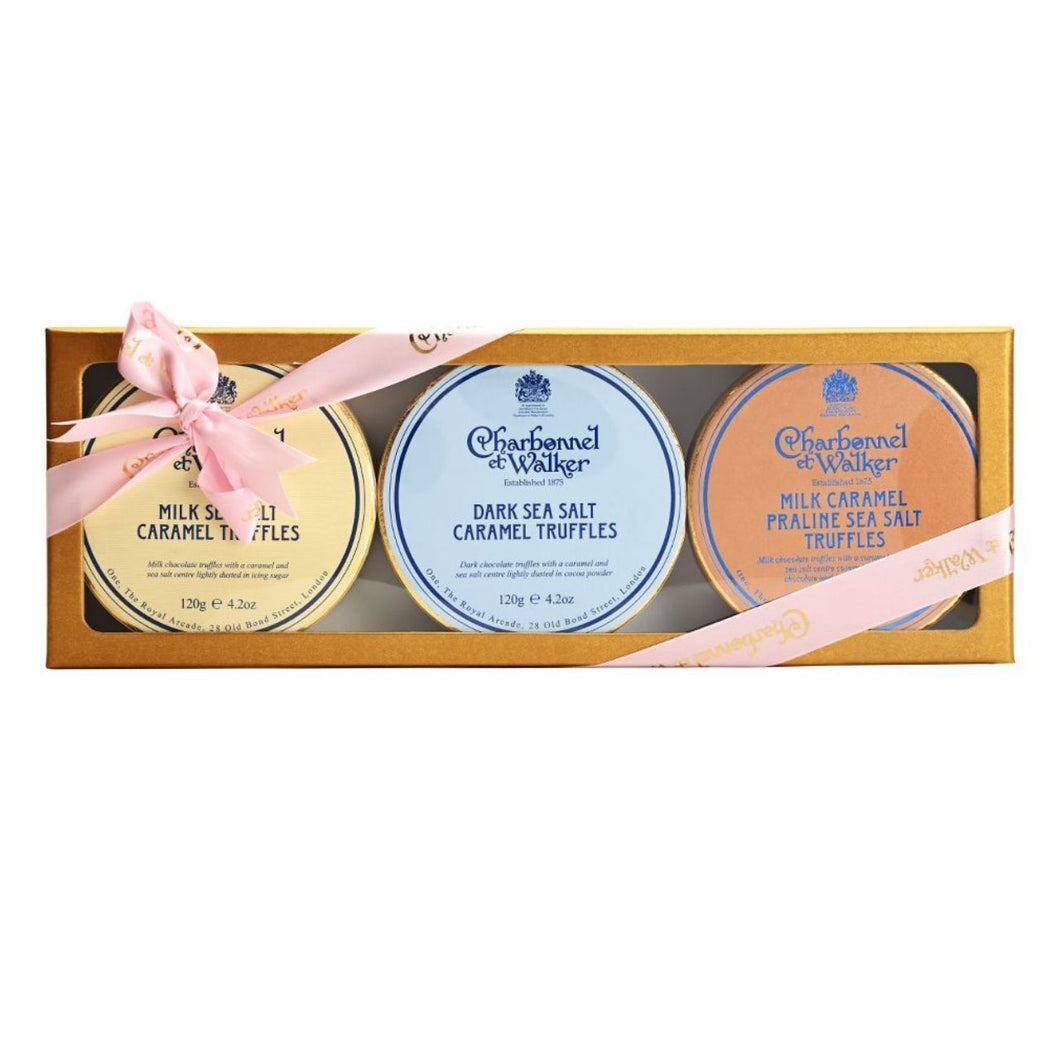 Charbonnel et Walker Large Sea Salt Caramel Gold Trio Gift Set