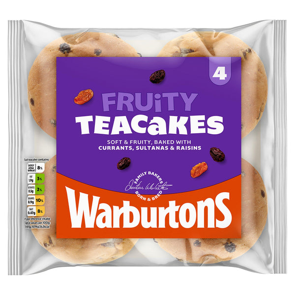 Warburtons 4 Fruity Teacakes