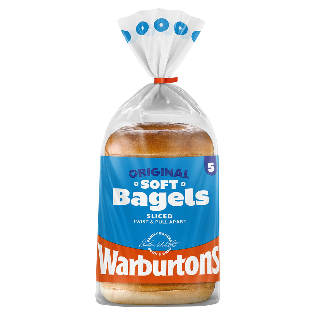 Warburtons 5 Original Soft Bagels Sliced