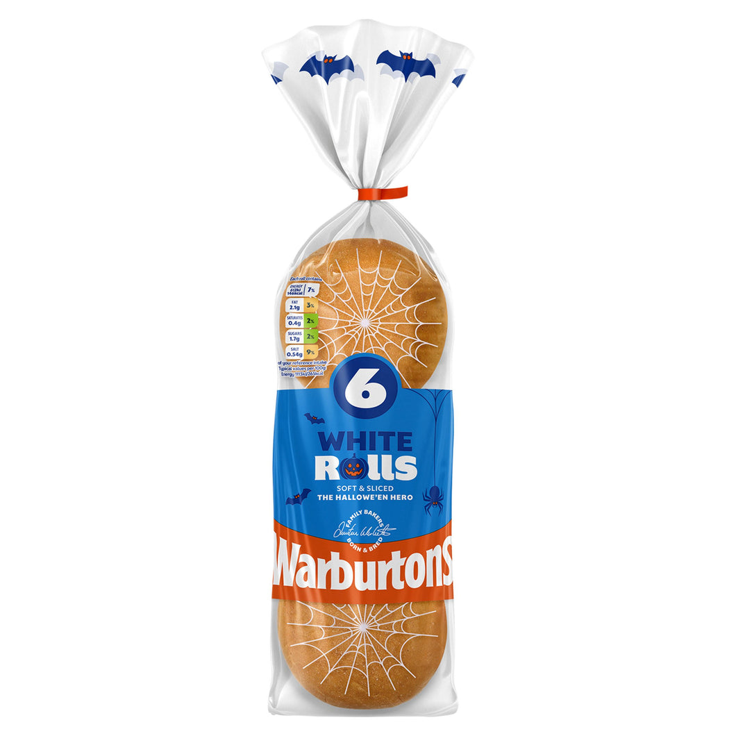 Warburtons 6 Soft & Sliced White Rolls