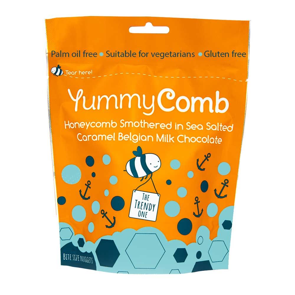 Yummycomb Salted Caramel Milk Chocolate Pouch, 100g
