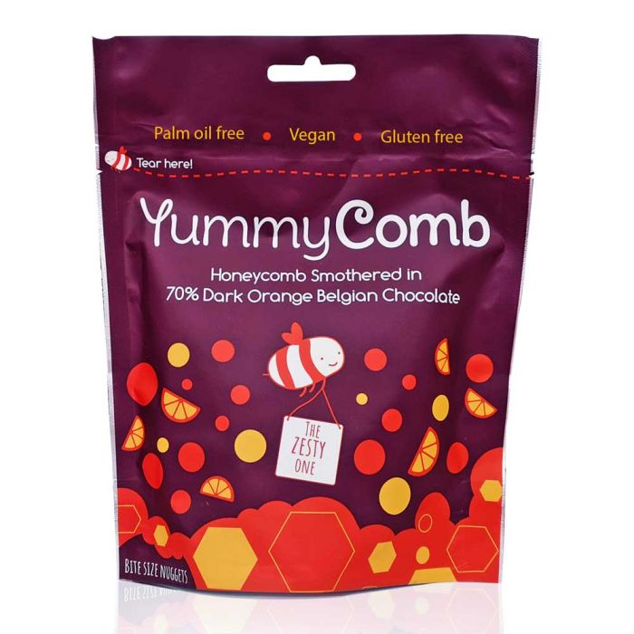 Yummycomb 70% Dark Orange Chocolate Pouch, 100g