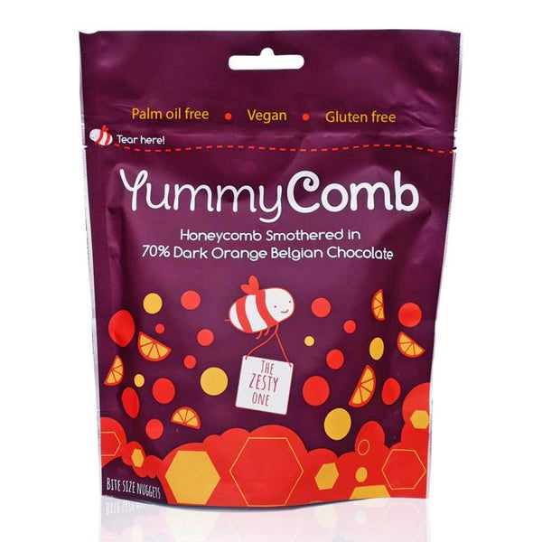 Yummycomb 70% Dark Orange Chocolate Pouch, 100g
