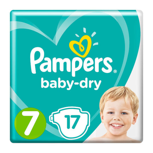 Pampers Baby Dry Nappies - Size 7, 17 Pack